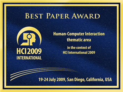 Human-Computer Interaction Best Paper Award. Details in text following the image.